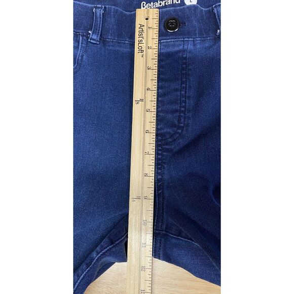 Betabrand Denim Jean Jeggings Pull On Pant Large Straight Leg Stretch Blue - Picture 7 of 9